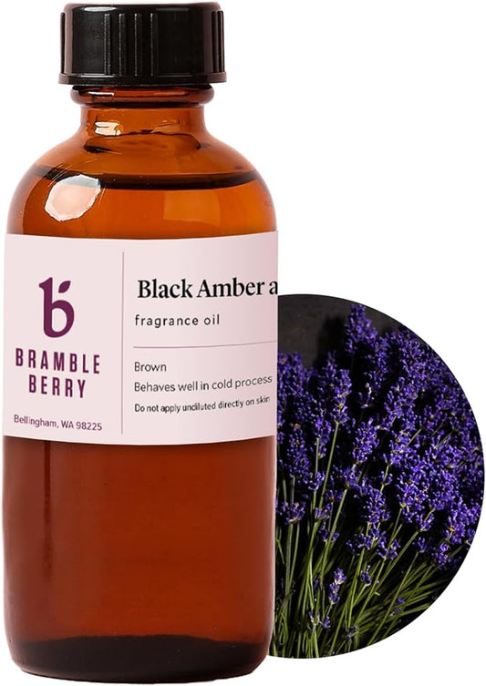 Bramble Berry Black Amber and Lavender Fragrance Oil 2 oz | Warm Herbal Scent by BrambleBerry