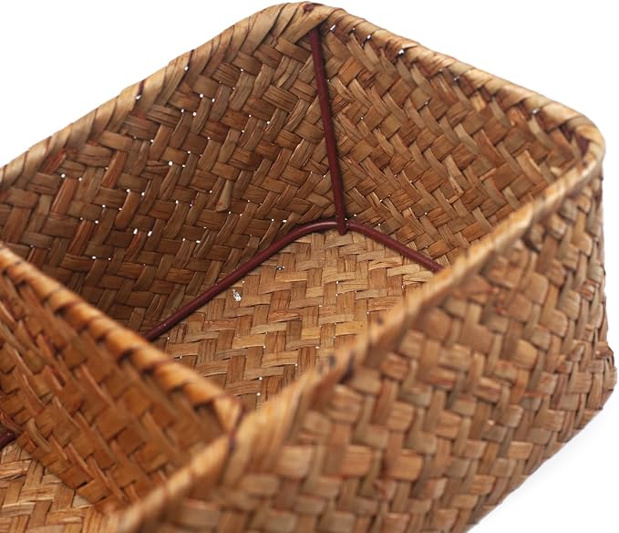 Seagrass Storage Basket Woven Shelf Baskets - Image 4