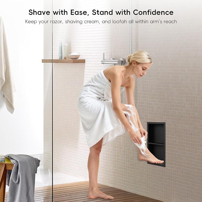 Shower Foot Rest for Shaving Legs, 304 Stainless Steel Footrest Niche, Niche - Image 6