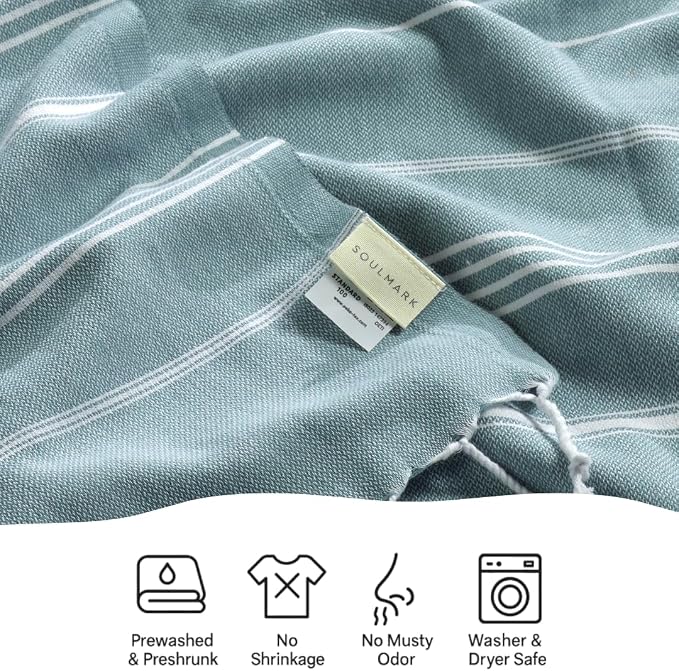 SOULMARK 100% Cotton Turkish Beach Towel - Image 2