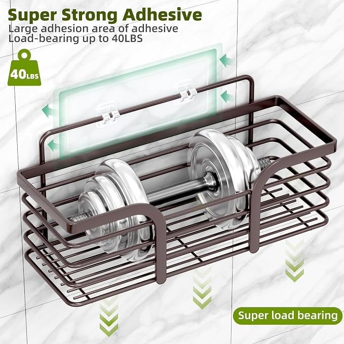 Yougai Shower Caddy 3 Pack, No Drilling Stainless Steel Hanging Shower - Image 6