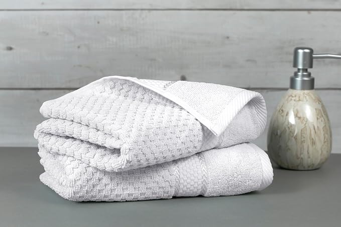 Ample Decor 100% Cotton Christmas White Hand Towel - Image 2