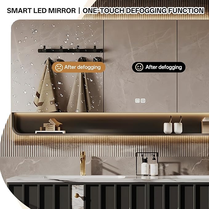 Double Sink Bathroom Vanity 72Inch, Modern Floating Vanity Set - Image 4