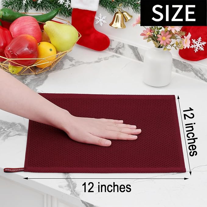 Homaxy 100% Cotton Waffle Weave Kitchen Dish Cloths, Ultra Soft Absorbent Quick - Image 5