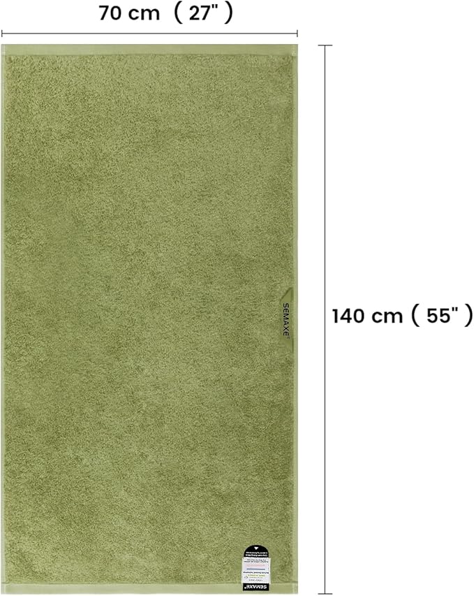 SEMAXE Green Bathroom Towel, 100% Cotton Bath Towel - Image 6