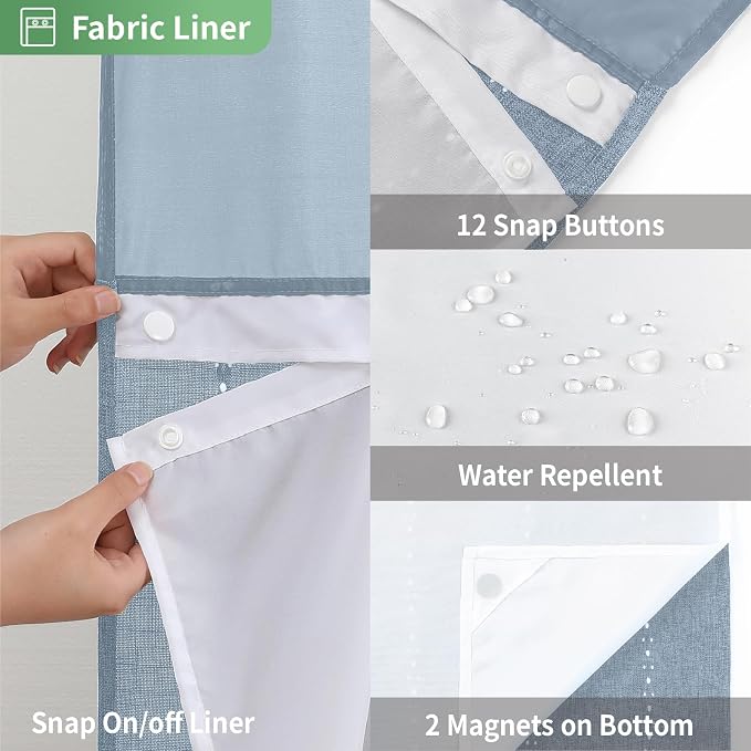 No Hook Extra Long Shower Curtain Set - Image 6