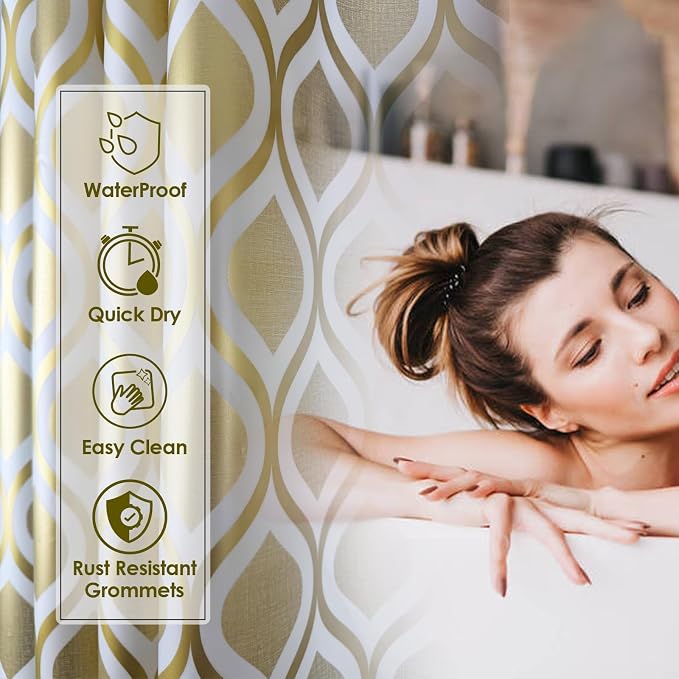 Plastic Shower Curtain Liner, Waterproof Printed PEVA Shower Curtain - Image 5