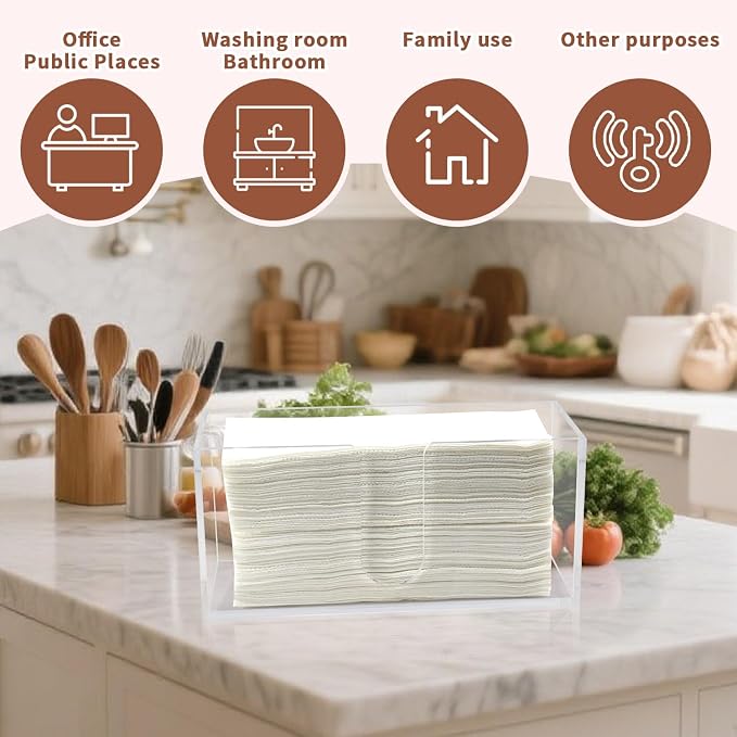 Acrylic Paper Towel Holder Countertop, 5mm Thick Clear C-Fold Z-Fold Trifold - Image 5