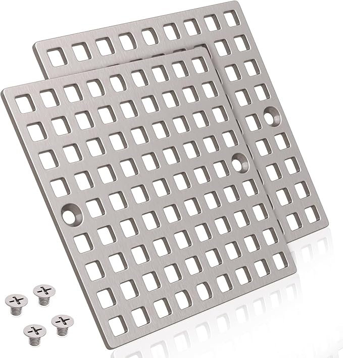 2PC 3-7/8" Brushed Nickel Shower Drain Cover by Yaseingoo