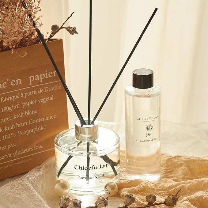Chloefu LAN Lavender Reéd Diffuser Refill 200ml/6.76 fl oz Natural Essential - Image 3