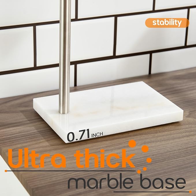 Standing Towel Rack Brushed Nickel 1-Tier Towel Bar - Image 5