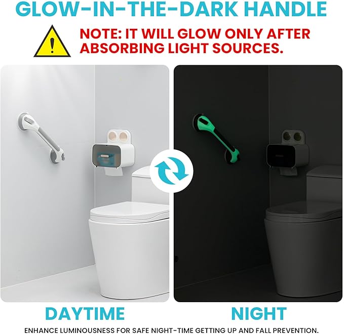 TAILI Shower Grab Bar Glow in The Dark, 16.8 in Grab Bars - Image 3