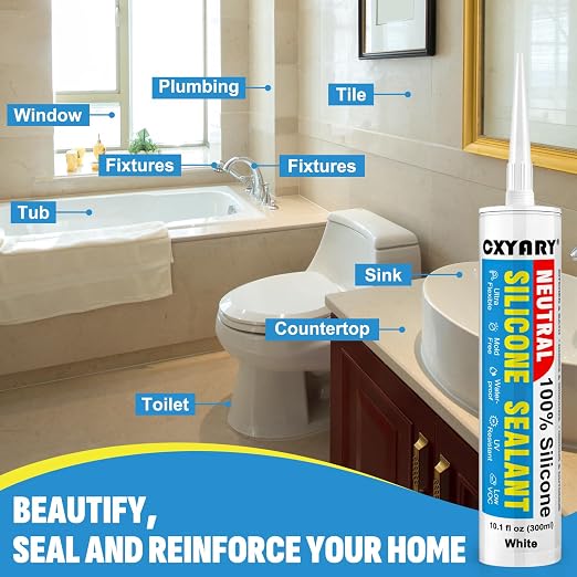 Silicone Caulk & Sealant White, 10 Pack - Image 4