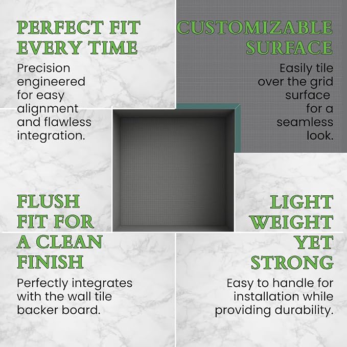 Shower Niche Insert Tile Ready, Recessed Wall Niche, Shower Inserts Kit - Image 4