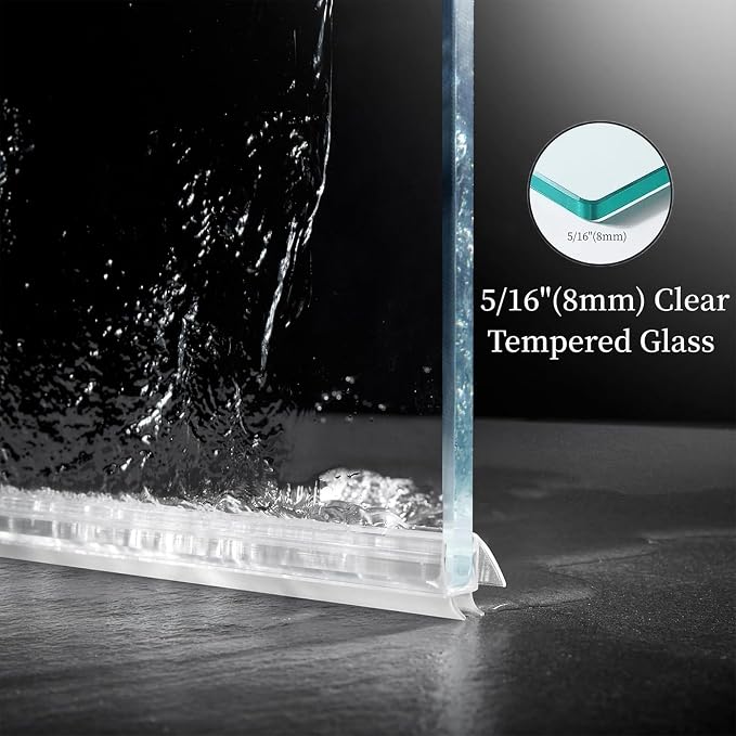 Sunrosa Frameless Shower Door, Glass Shower Door - Image 7