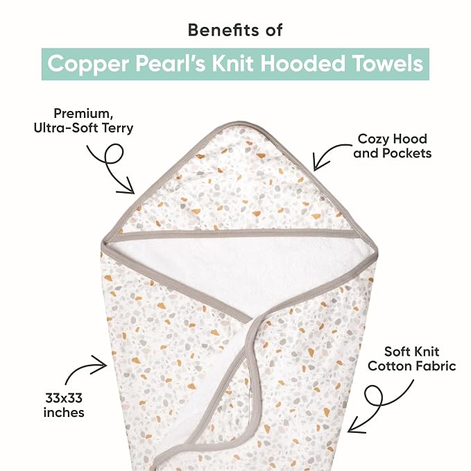 Copper Pearl Hooded Bath Towels Premium Knit/Terry Cloth Baby Towels - Image 2