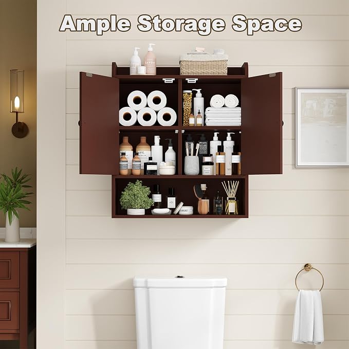 EasyCom 22" W x 26" H Bathroom Wall Cabinet, Farmhouse Medicine Cabinet - Image 4