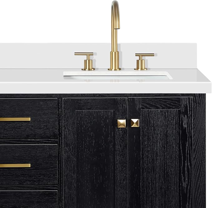 ARIEL Cambridge 61 Inch Double Rectangular Sink Bathroom Vanity - Image 12