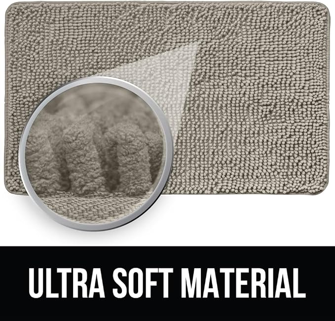 KANGAROO Bathroom Rugs, Chenille Soft Absorbent Bath Rug, Shaggy Shower Mat - Image 4