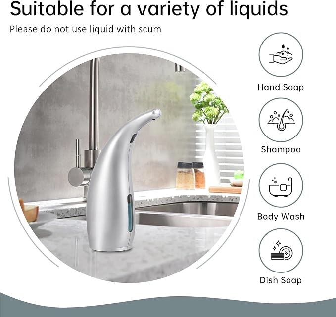 Automatic Soap Dispenser Touchless, 300ML Hand & Dish Countertop Electric - Image 6