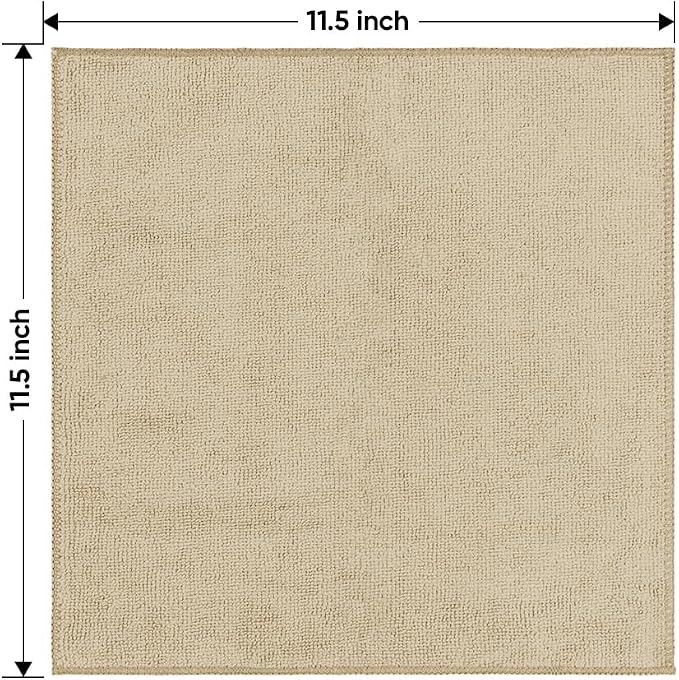 HOMEXCEL Brown Microfiber Cleaning Cloth 20 Pack 11.5 x 11.5 inch Microfiber - Image 7