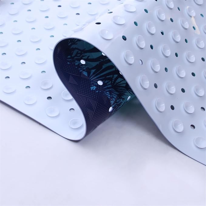 Blue Bathtub Mat Non Slip 40x16in Extra Long Bath Mat - Image 5