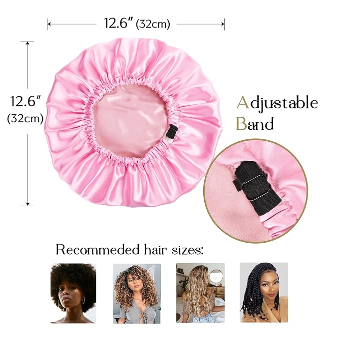 YANIBEST Adjustable Satin Bonnet Double Layer Hair Bonnet - Image 5