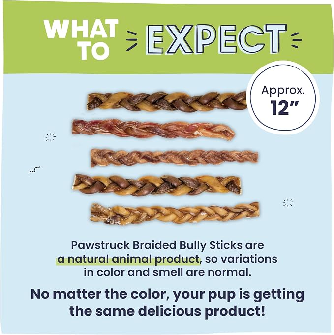 Pawstruck Natural 12” Braided Bully Sticks - Image 7