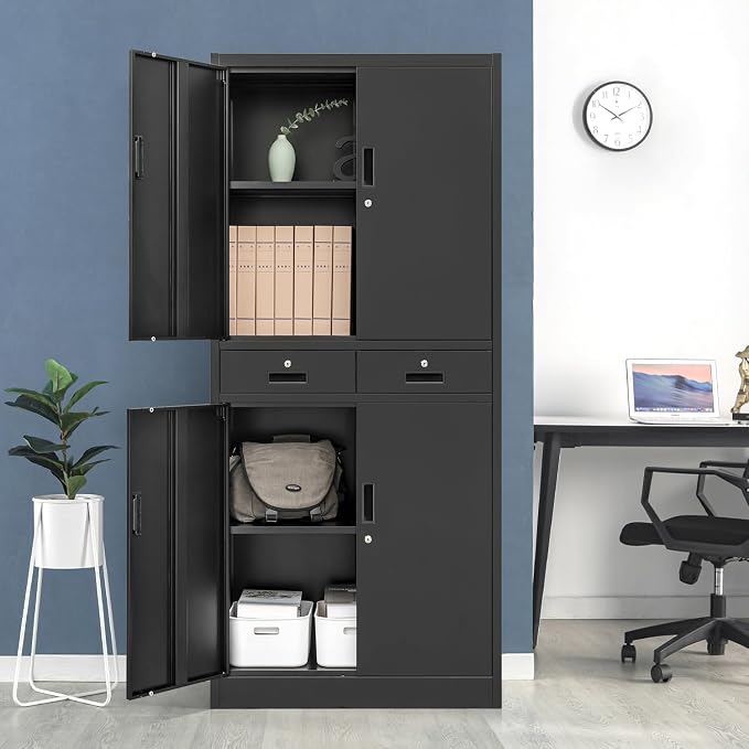 Metal Storage Cabinet, 71 Inch Tall Metal Storage Cabinet - Image 2