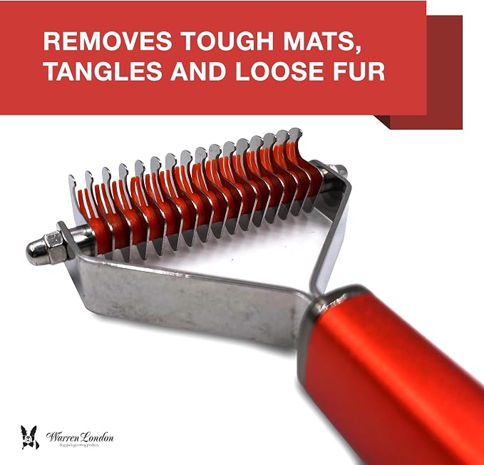Warren London 10-in-1 Dog Spray & Rake Brush Combo | Detangles, Softens & - Image 7
