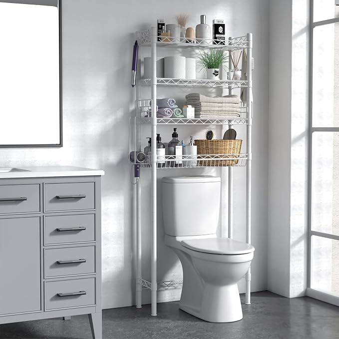 Over The Toilet Storage, Adjustable Bathroom Organizer Shelves Space Saver Over - Image 2