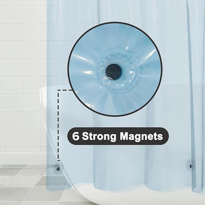 Barossa Design Clear Blue Shower Curtain Liner - Image 4