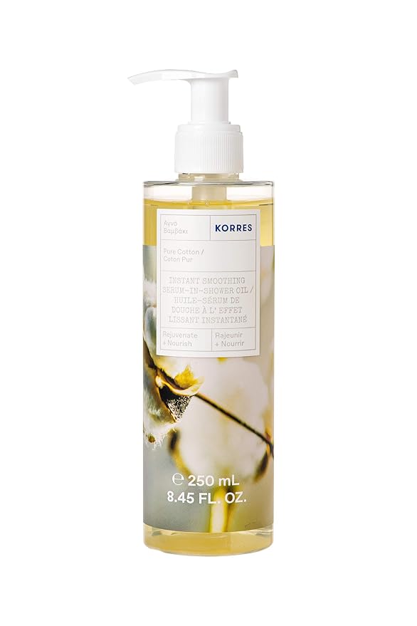 KORRES Instant Smoothing Serum Shower Oil, Lightweight Hydrating Body Oil by Korres