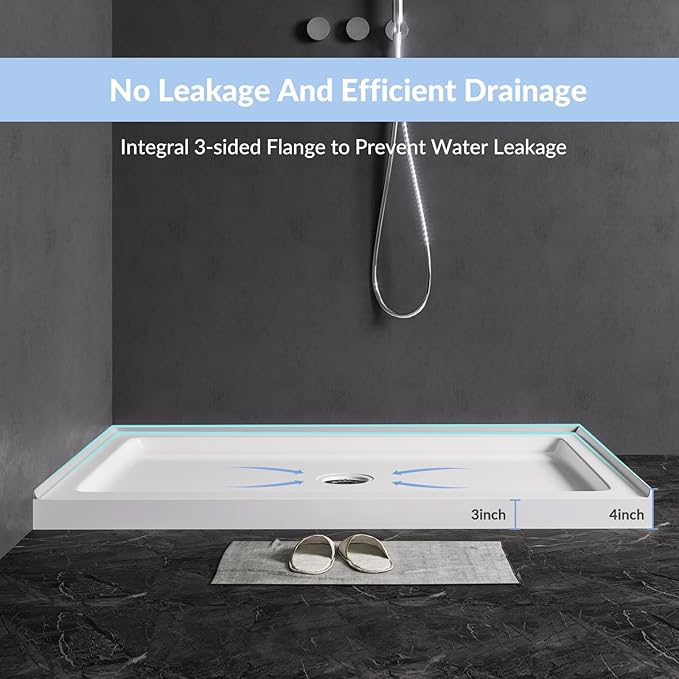 MORVANO 48" X 32" Shower Base - Image 4