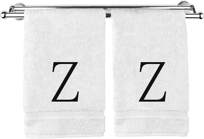 Monogrammed Hand Towel, Personalized Initial Gift, Extra Absorbent 100% Turkish by BareCotton