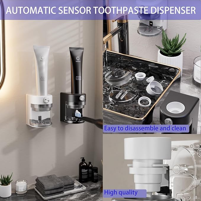 Toothpaste Squeezer, Bathroom Wall Mounted Electric Toothpaste Dispenser - Image 5