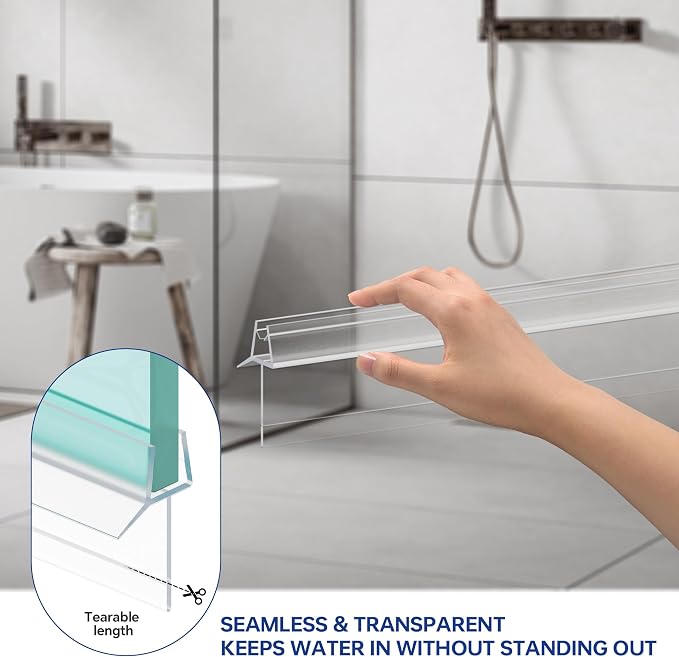 2-Pack Frameless Shower Door Bottom Seal Clear Glass Seal Strip Shower Door - Image 4