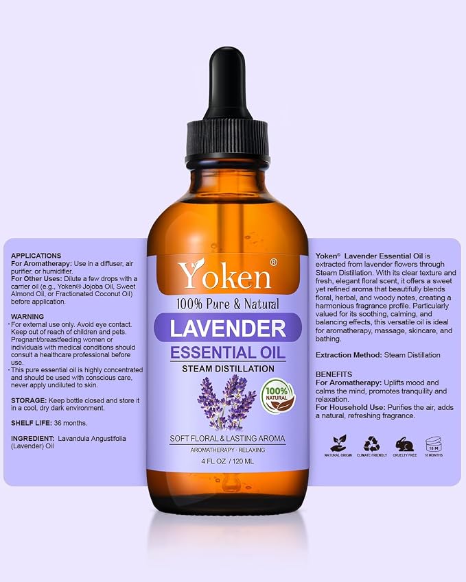 Lavender Essential Oil, 4 Fl Oz, 100% Pure and Natural, Premium Grade Lavender - Image 7