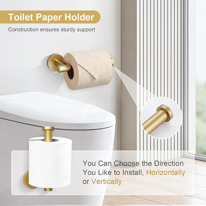 TQKAG Brushed Gold Bathroom Hardware Set 6-Piece Bathroom Accessory Set 23.6 - Image 5