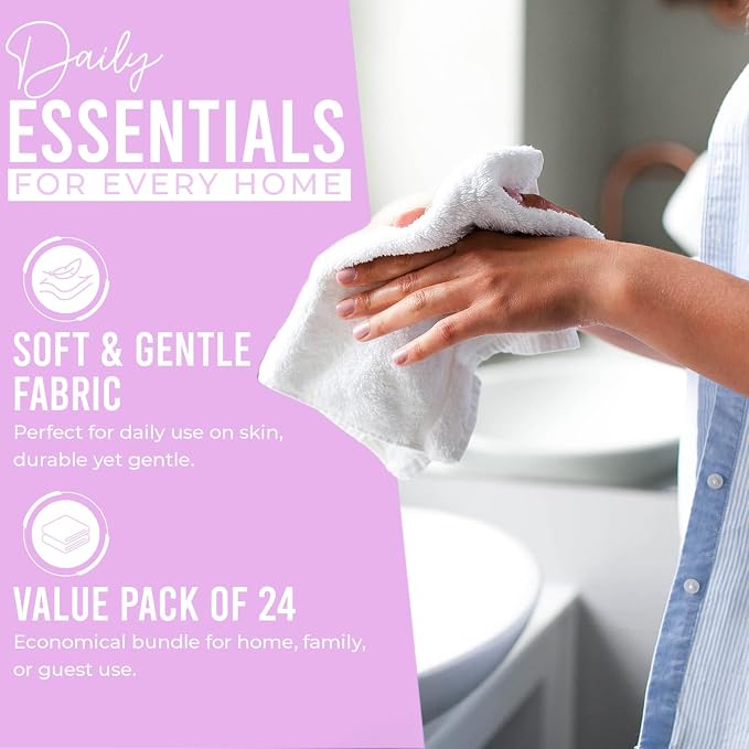 DAN RIVER 24 Pack Wash Cloths for Showering - Image 3
