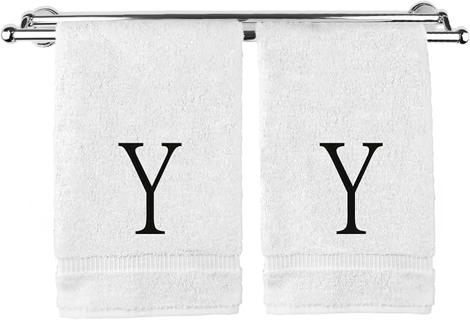 Monogrammed Hand Towel, Personalized Initial Gift, Extra Absorbent 100% Turkish by BareCotton