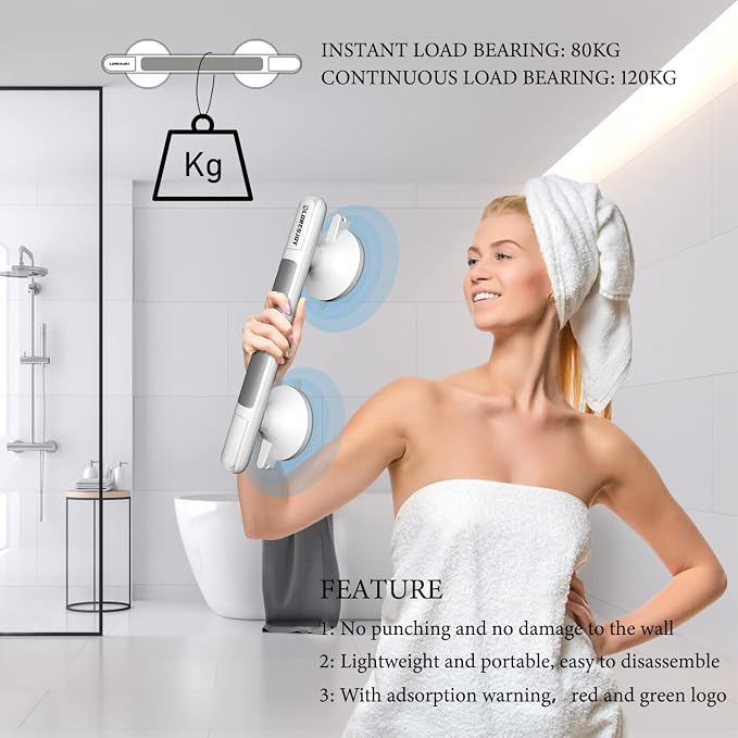 Shower Handles for Elderly Suction, Grab Bars for Bathtubs and Showers - Image 6