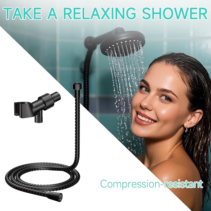 Adjustable Handheld Shower Head Holder- Premium ABS Bracket- Brass Ball 360 - Image 4