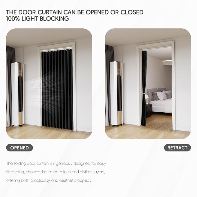 100% Blackout Fabric Folding Door Curtain - Image 9