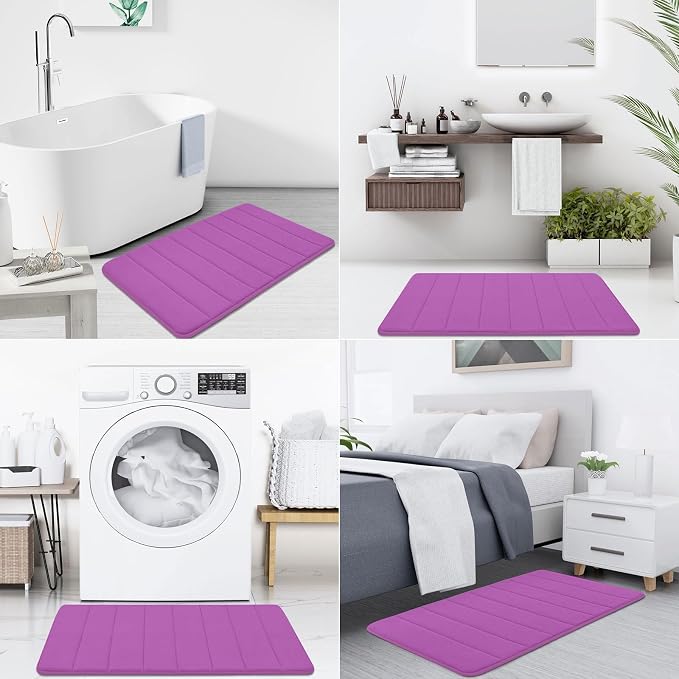 Buganda Memory Foam Bath Mat, Ultra Soft and Non-Slip Bathroom Rugs, Water - Image 7