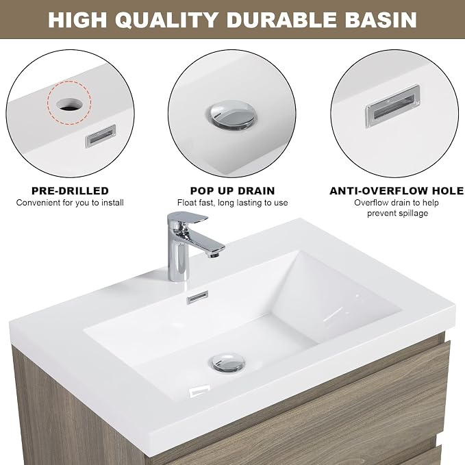 Floating Vanity Bathroom, 30 Inch Bathroom Vanity - Image 4