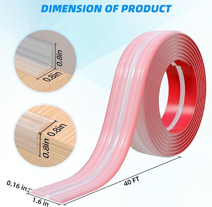 40FT Flexible Wall Corner Protector Moulding Trim, Peel and Stick Inside & - Image 4