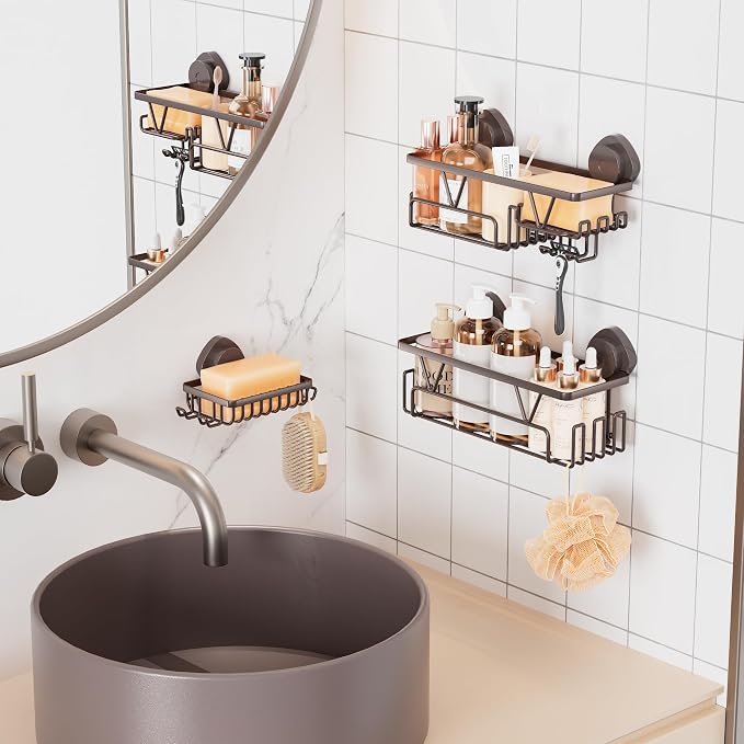 KEGII Suction Cup Shower Caddy – 3 Pack Suction Cup Shelf - Image 7