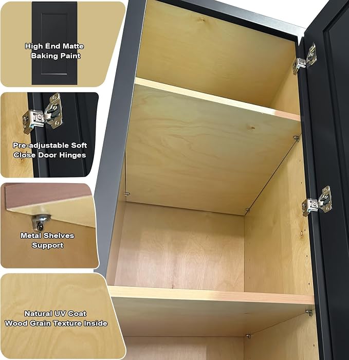 Storage Cabinet, 2 Soft Close Doors, 4 Adjustable Shelves, 2 Portion, - Image 6