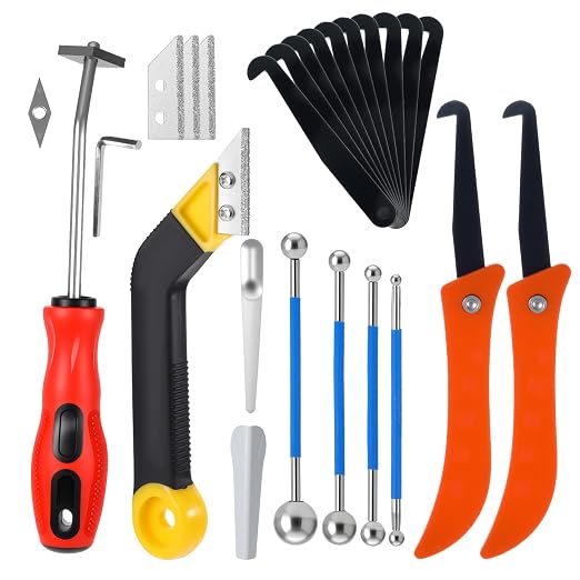 25-Piece Premium Grout Removal Tool Kit – Heavy-Duty Tile Grout Saw, Caulking by Unknown